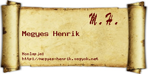 Megyes Henrik névjegykártya